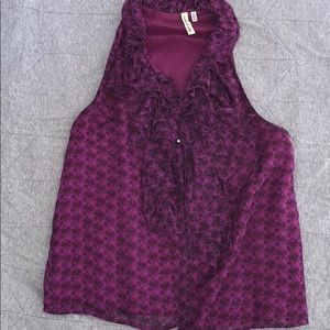 Robbi and Nikki ruffled pink silk blouse